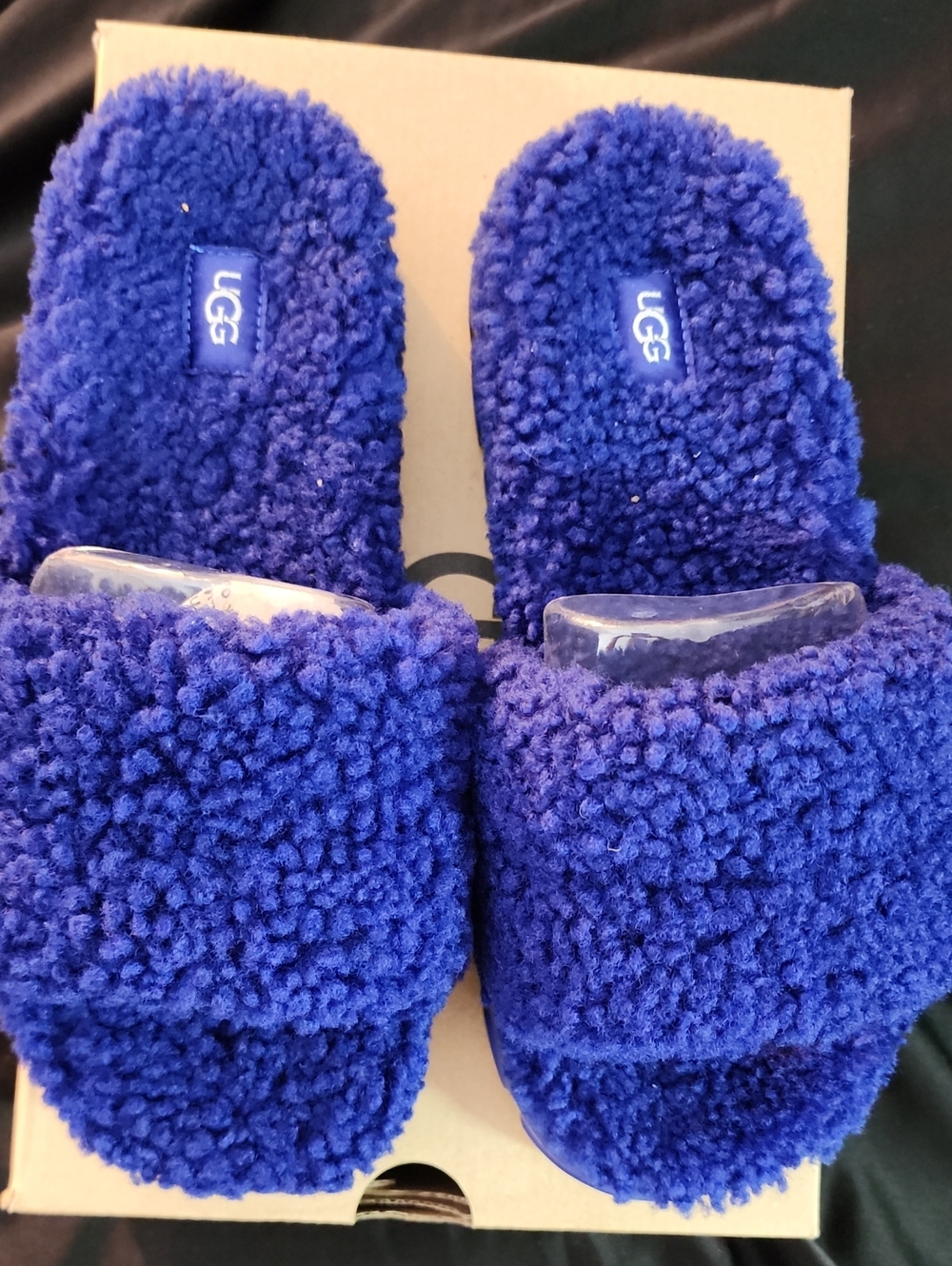 UGG Womens Plush Slide Sandals in Royal Purple Sz. 8